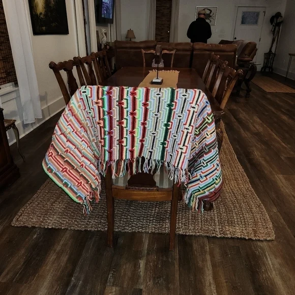 HANDMADE Crochet Multi-colored Blanket - Picture 9 of 9